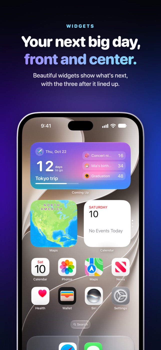 Coming Up Home Screen widgets