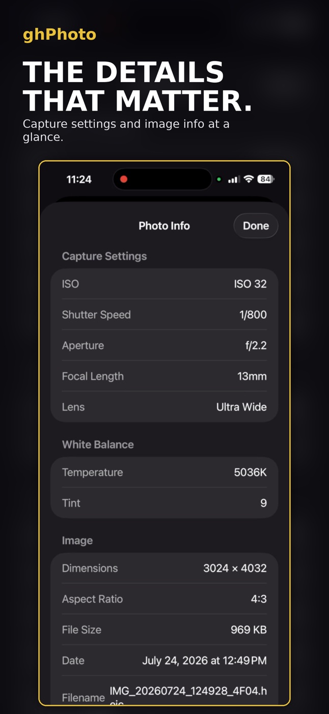 ghPhoto photo info