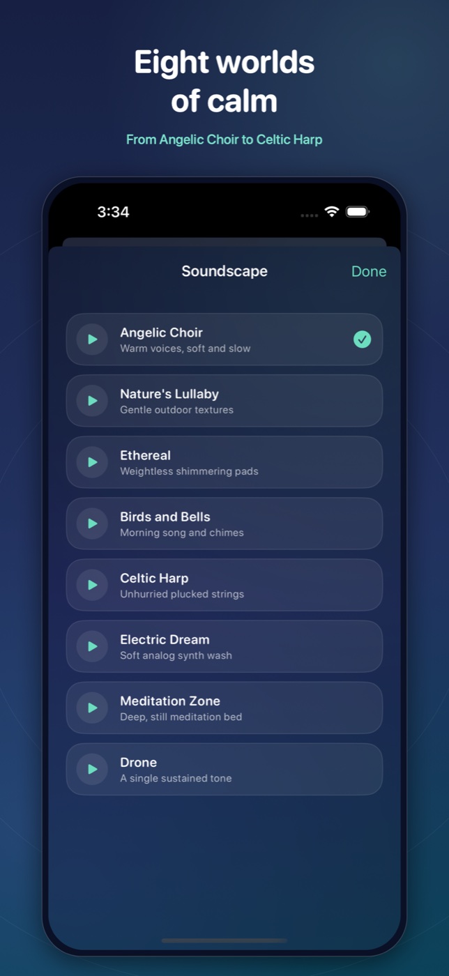 Eight worlds of calm — the Self Affirmed soundscape picker
